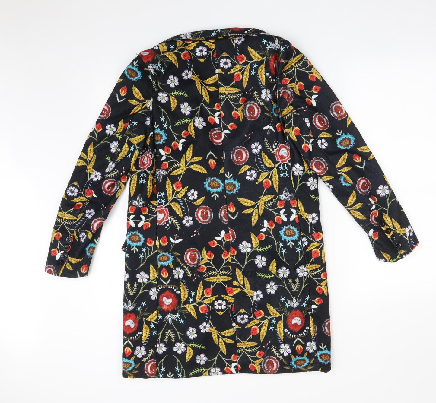 ORDER PLUS Womens Multicoloured Floral  Trench Coat Coat Size S