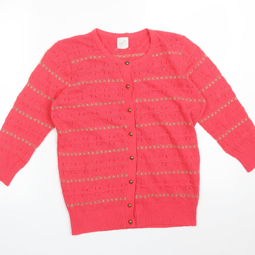 George Womens Purple Striped  Cardigan Jumper Size 14