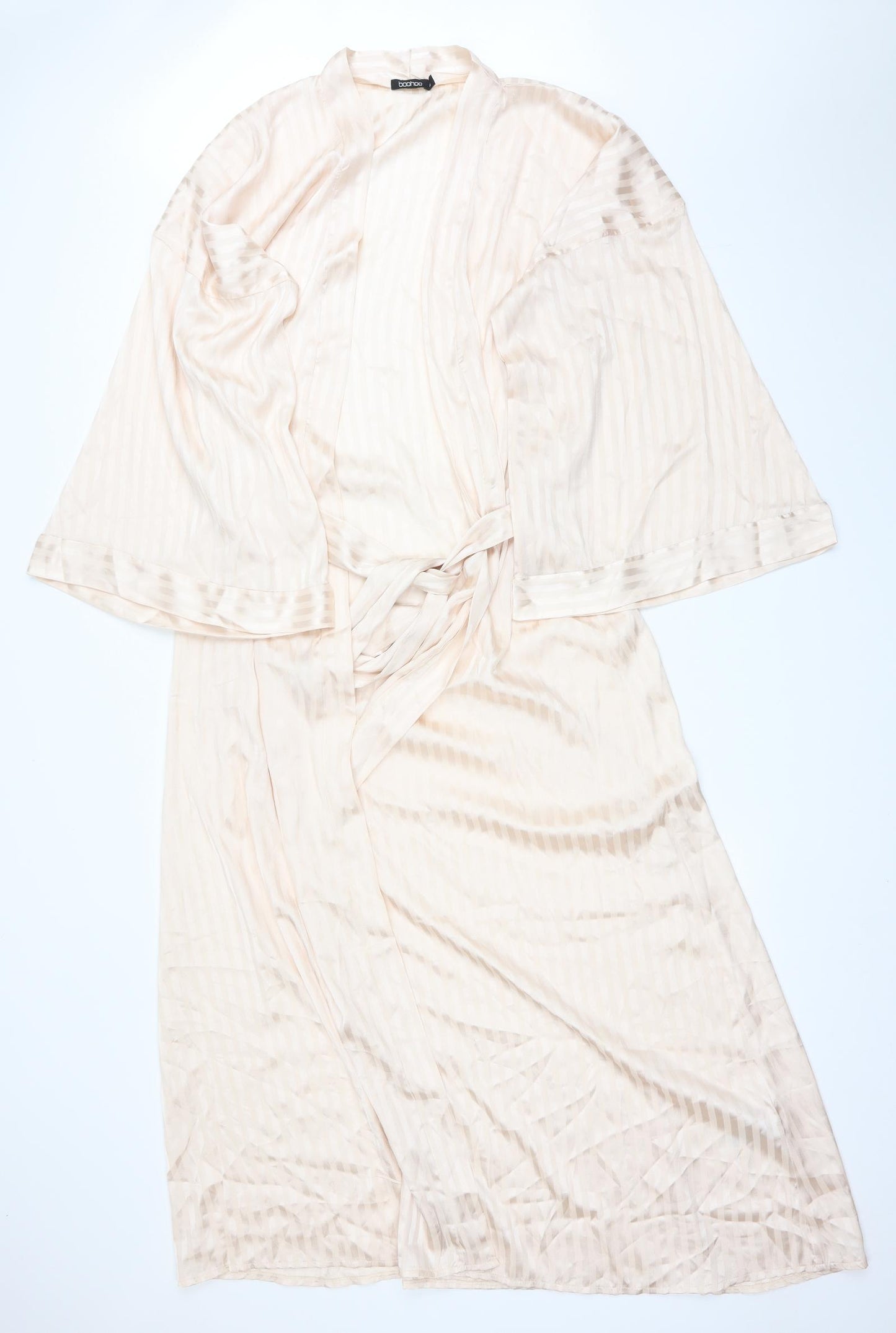 Boohoo Womens Pink Striped   Robe Size M
