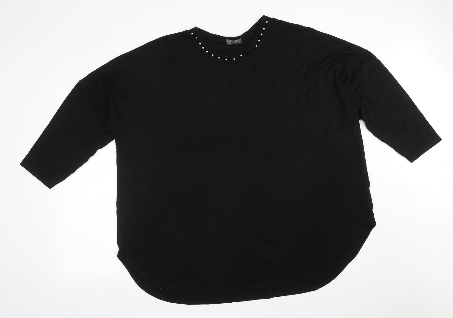 Papaya Womens Black   Basic T-Shirt Size 24