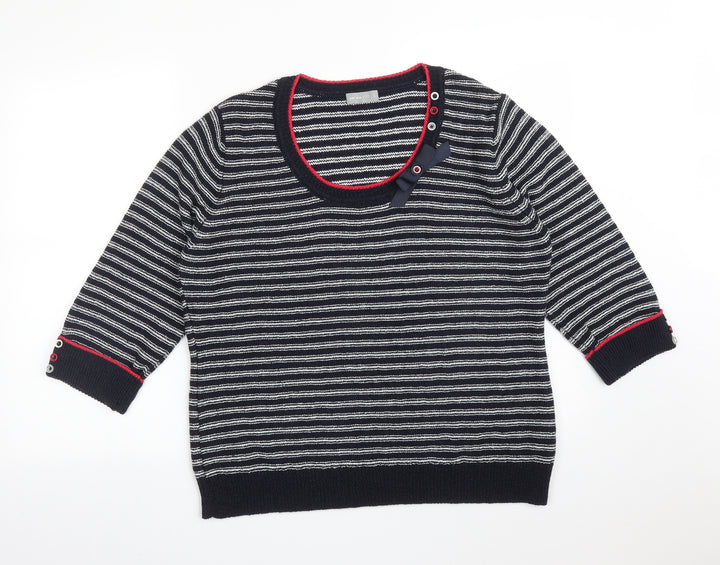 Per Una Womens Multicoloured Striped Basic T-Shirt Size L