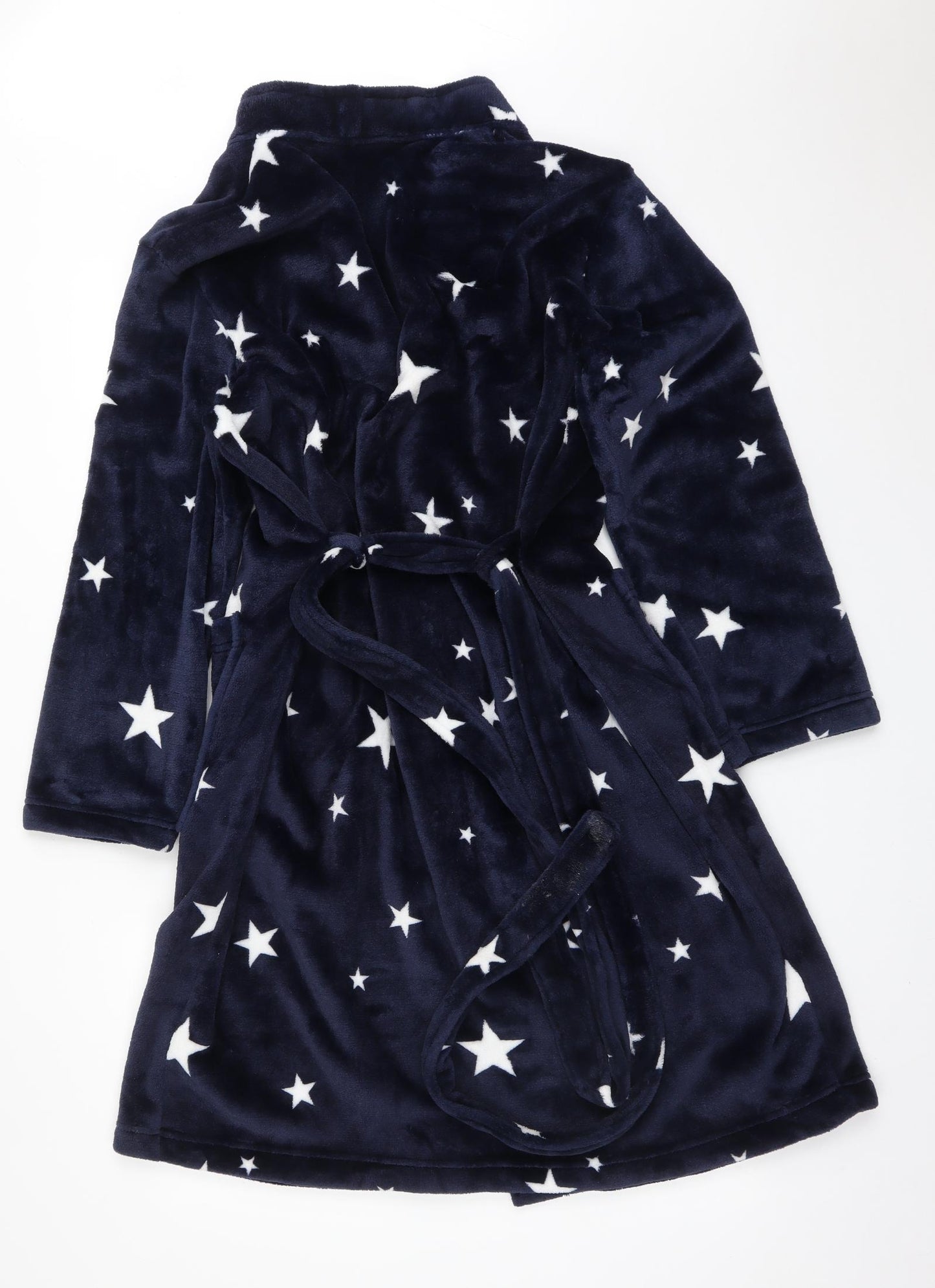 M&S Mens Blue Solid   Robe Size L  - STARS