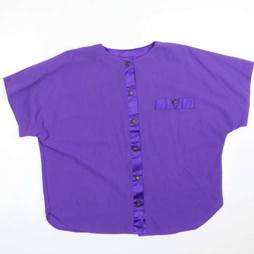 CANDA Womens Purple   Basic T-Shirt Size 16