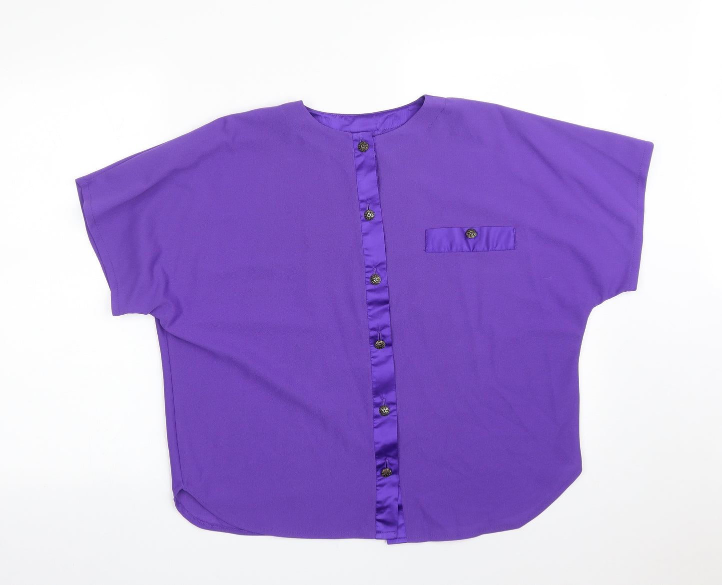 CANDA Womens Purple   Basic T-Shirt Size 16