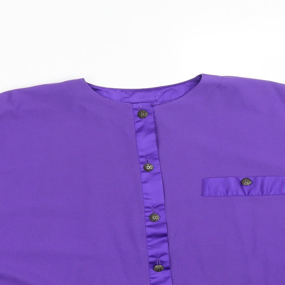 CANDA Womens Purple   Basic T-Shirt Size 16