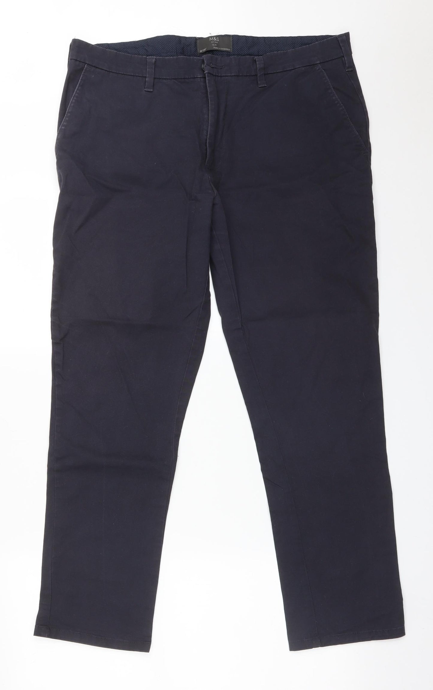M&S Mens Blue   Chino Trousers Size 36 L29 in