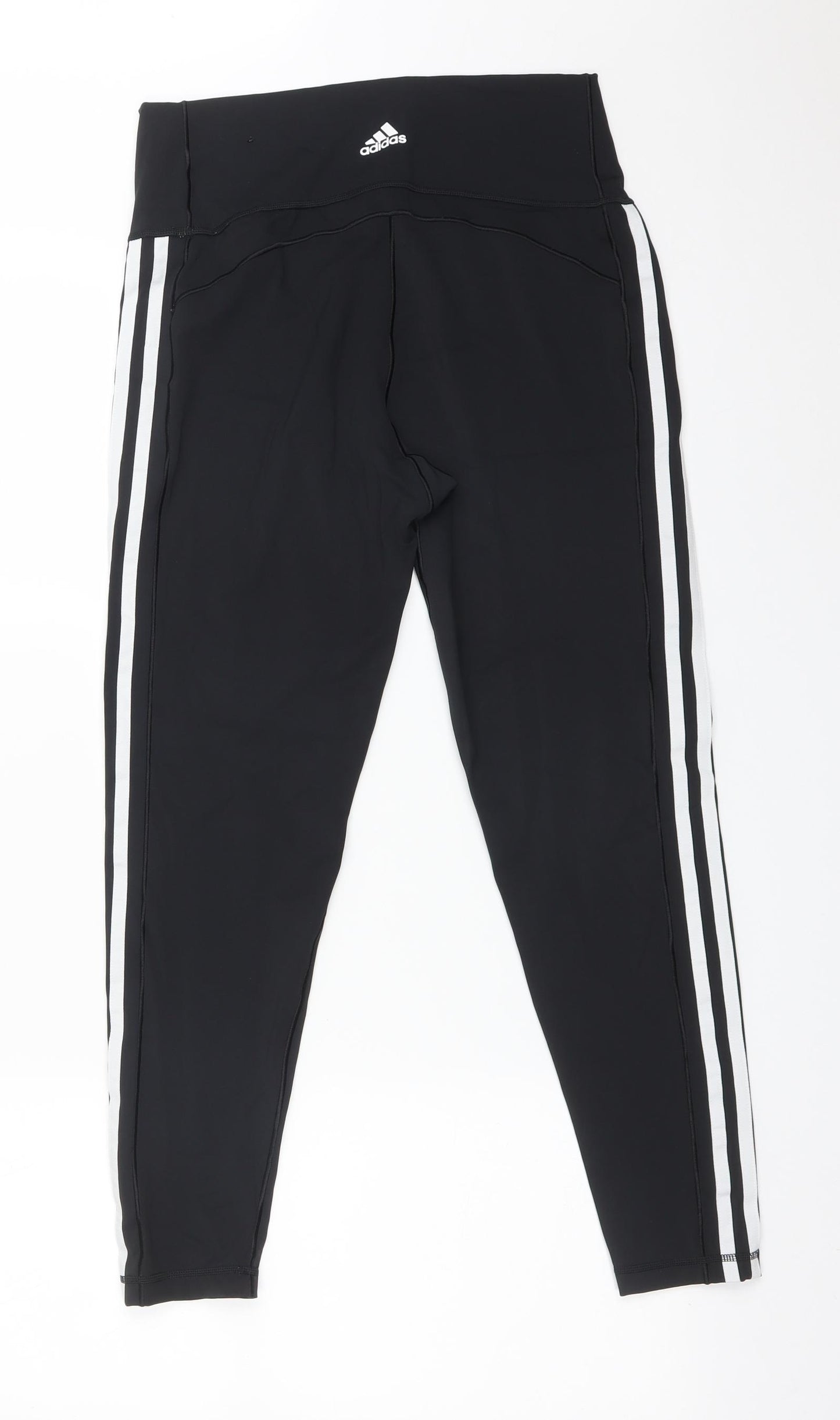 adidas Womens Black Striped   Leggings Size L L25 in