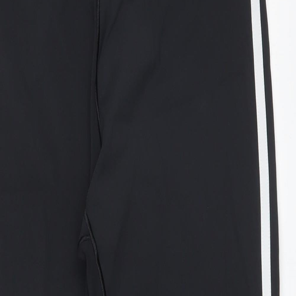 adidas Womens Black Striped   Leggings Size L L25 in