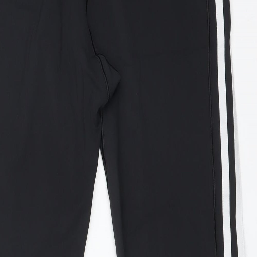adidas Womens Black Striped   Leggings Size L L25 in