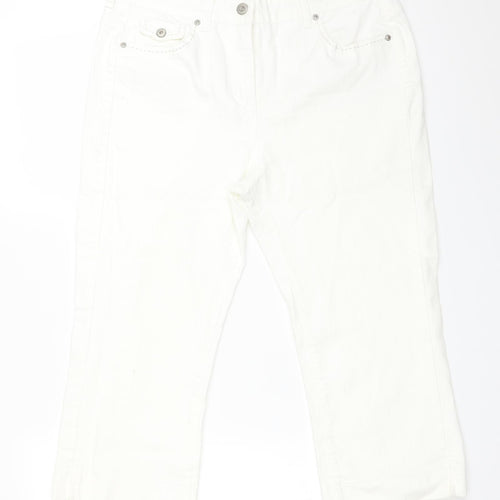 M&S Womens White   Cropped Jeans Size 14