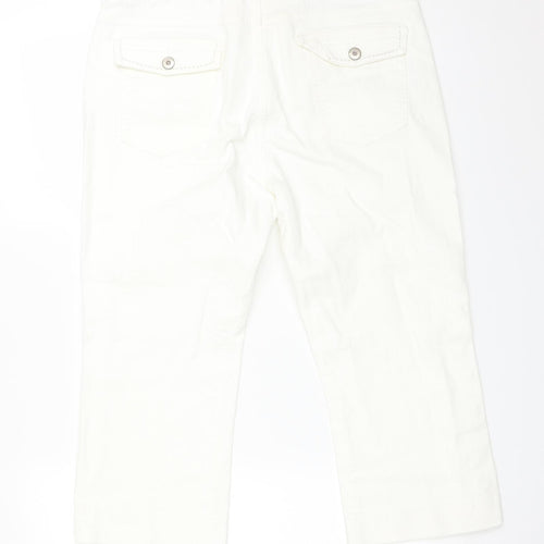 M&S Womens White   Cropped Jeans Size 14