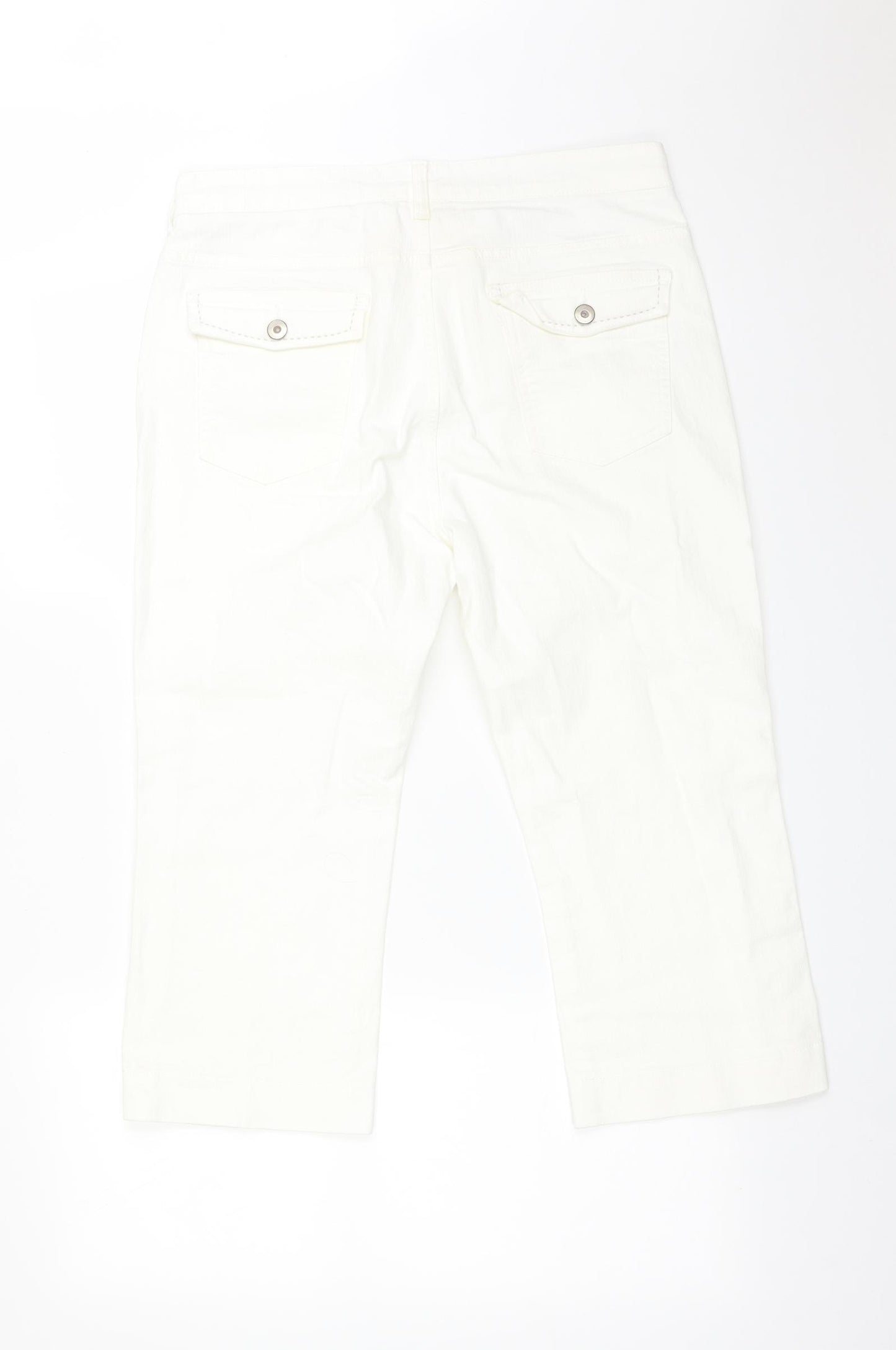 M&S Womens White   Cropped Jeans Size 14
