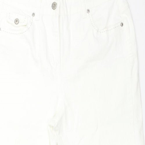 M&S Womens White   Cropped Jeans Size 14