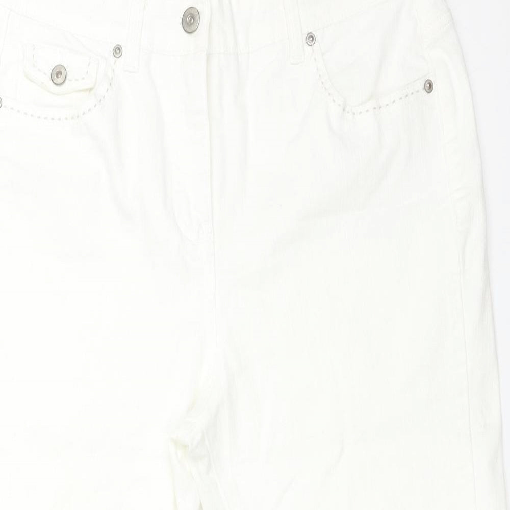 M&S Womens White   Cropped Jeans Size 14