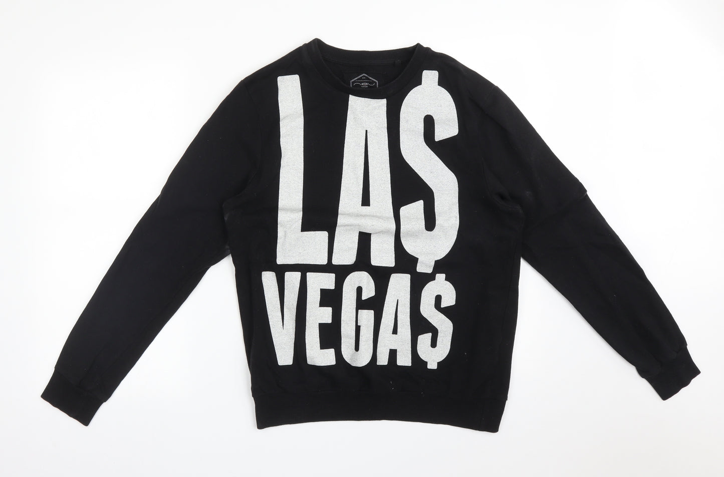 New Look Mens Black   Pullover Sweatshirt Size M  - LAS VEGAS