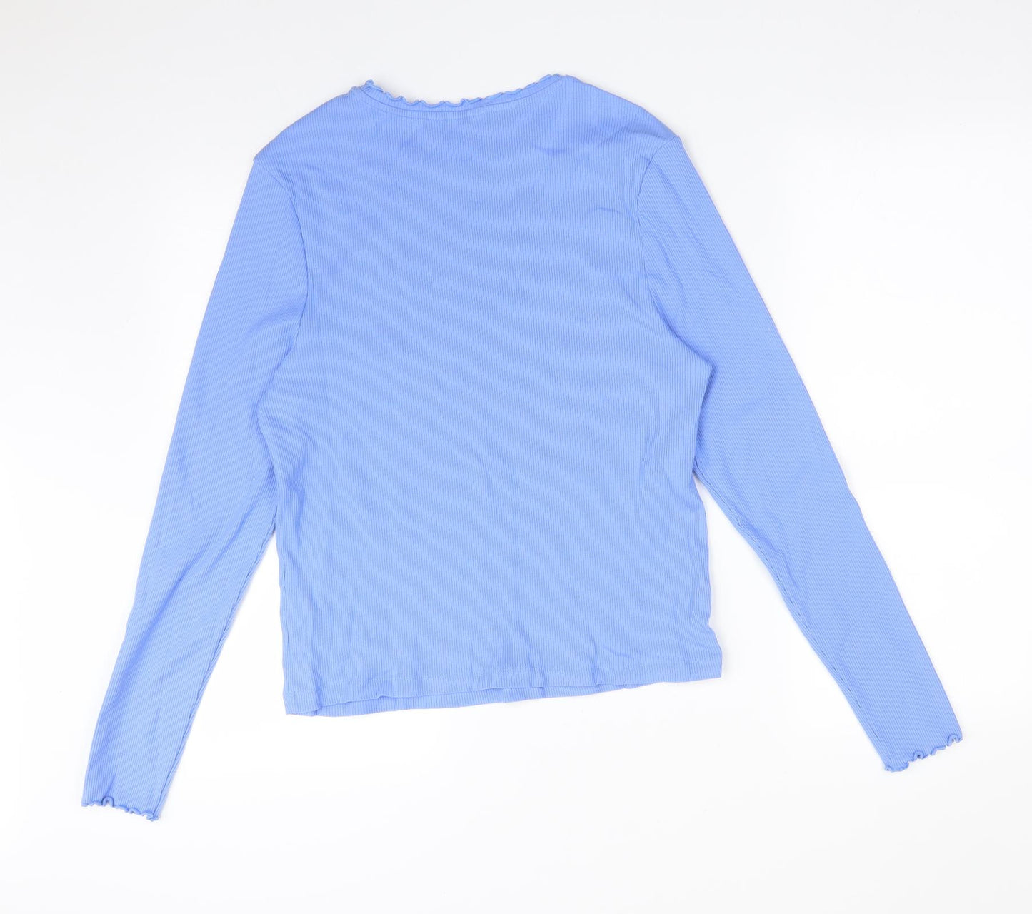 New Look Womens Blue Striped  Basic T-Shirt Size 16