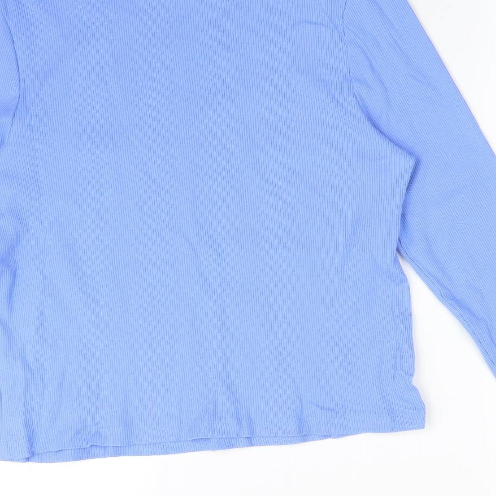 New Look Womens Blue Striped  Basic T-Shirt Size 16