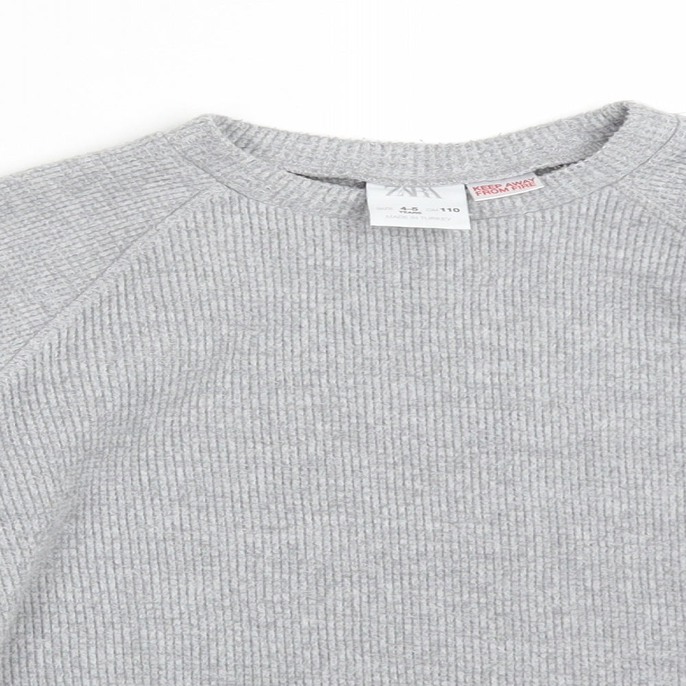 Zara Girls Grey   Pullover Sweatshirt Size 4-5 Years