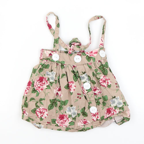 Tong Bei Qi Baby Beige Floral  Flare Skirt Size 24 Months