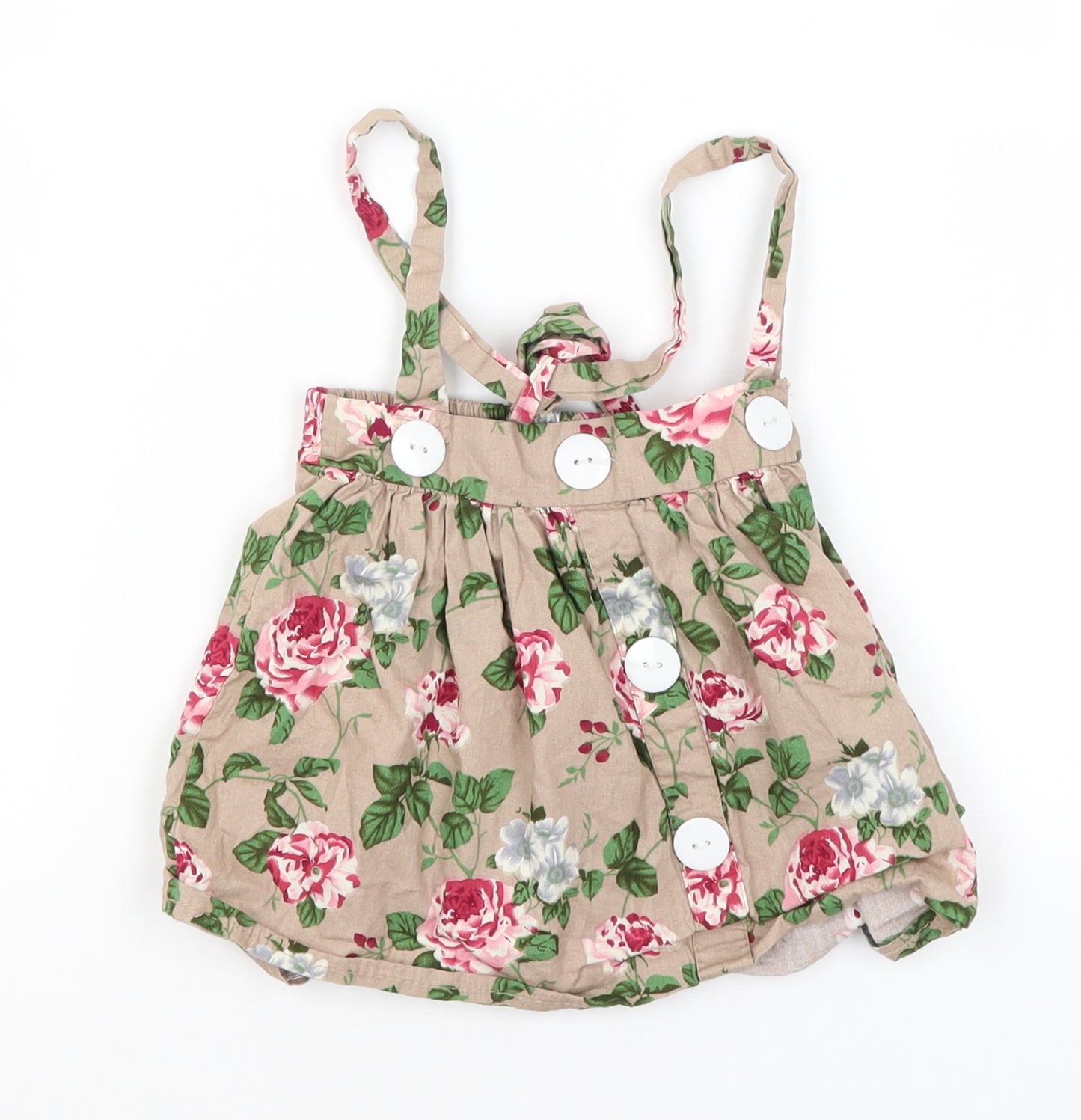 Tong Bei Qi Baby Beige Floral  Flare Skirt Size 24 Months