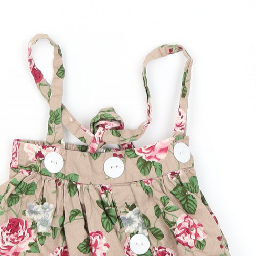 Tong Bei Qi Baby Beige Floral  Flare Skirt Size 24 Months