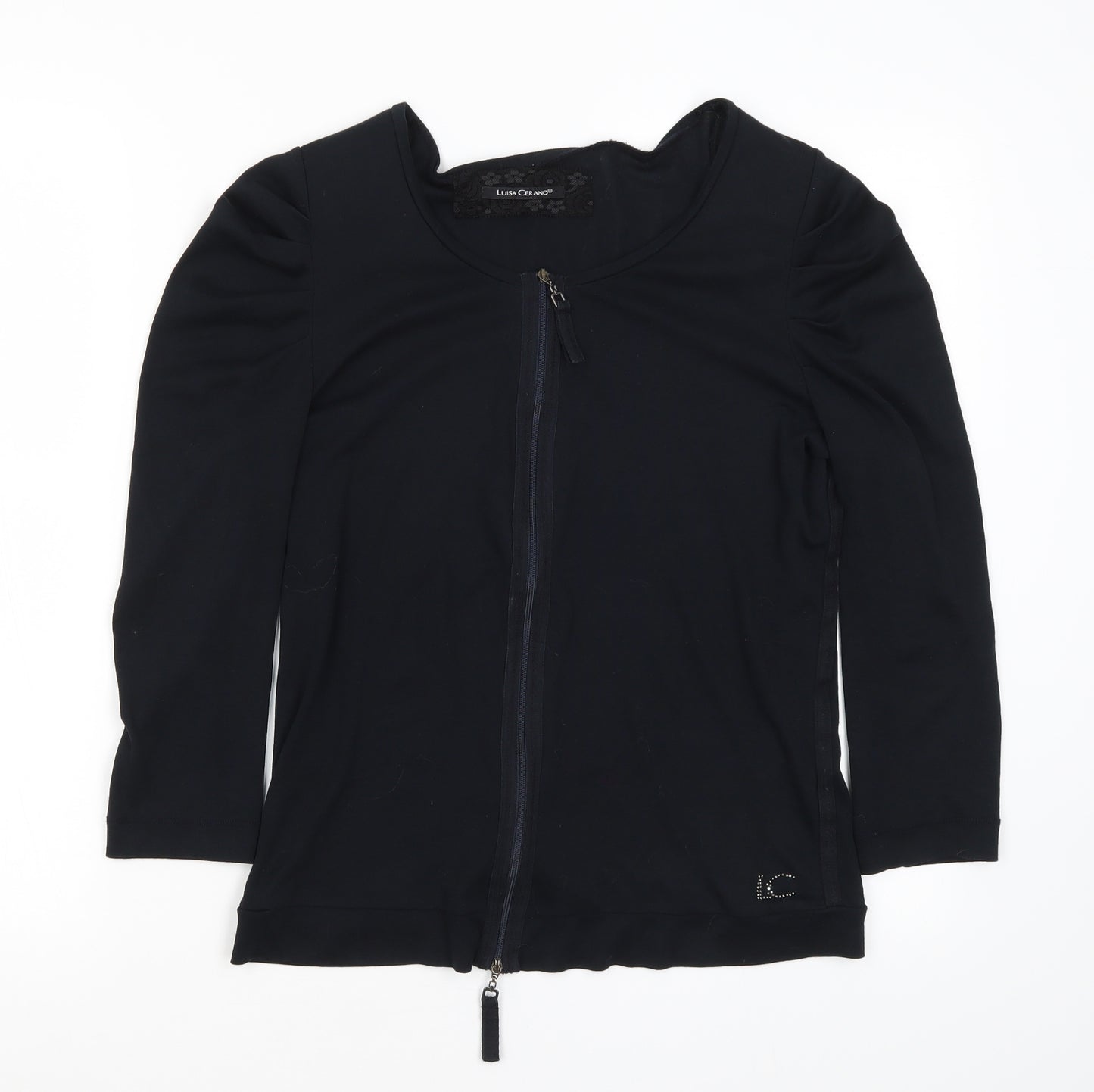 LUISA CERANO Womens Blue   Full Zip Jumper Size 12