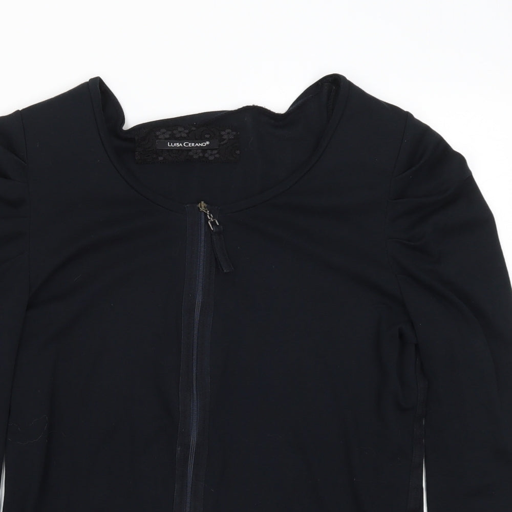 LUISA CERANO Womens Blue   Full Zip Jumper Size 12