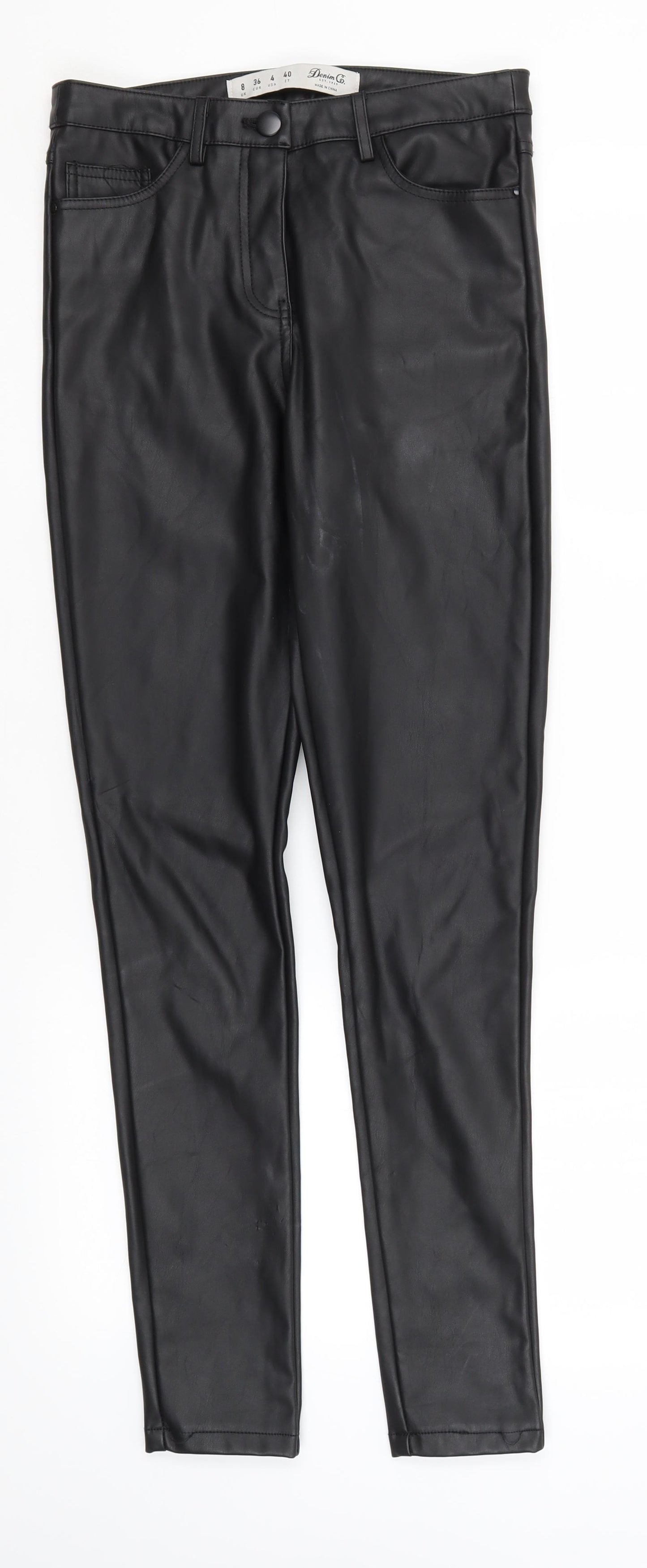 Denim Co Womens Black   Trousers  Size 8 L28 in