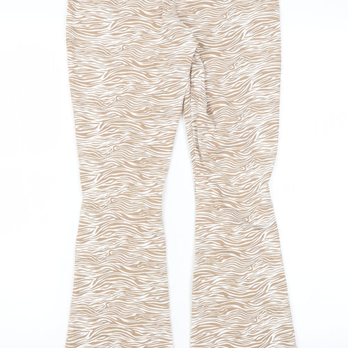 Primark Womens White Animal Print  Trousers  Size S L30 in