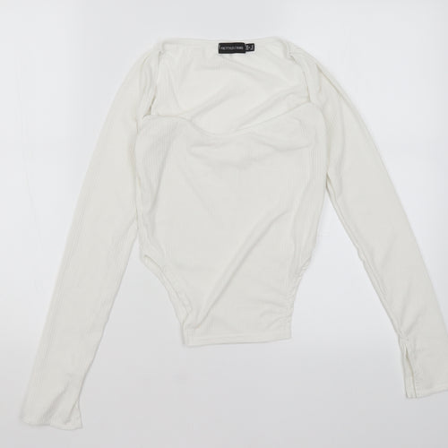Pretty Little Thing Womens White   Basic T-Shirt Size 4