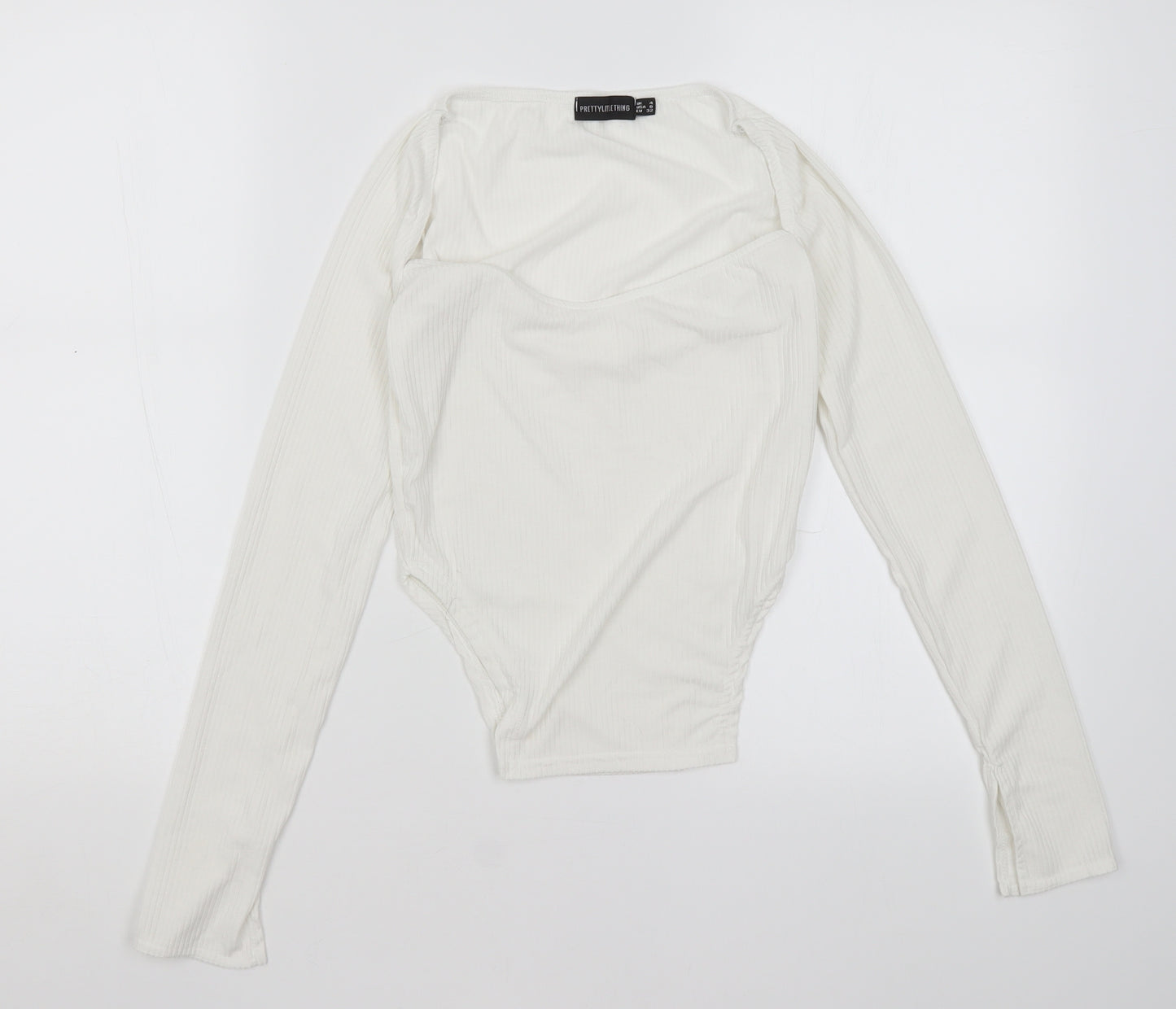 Pretty Little Thing Womens White   Basic T-Shirt Size 4