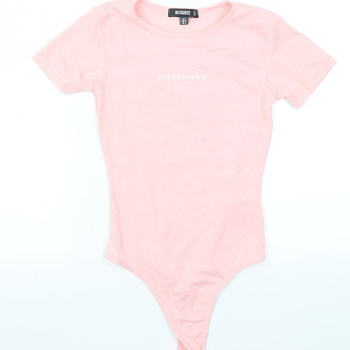Missguided Womens Pink   Bodysuit One-Piece Size 4