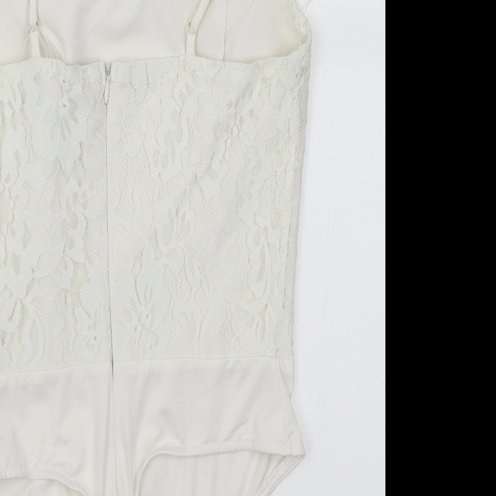 Missguided Womens White   Bodysuit One-Piece Size S