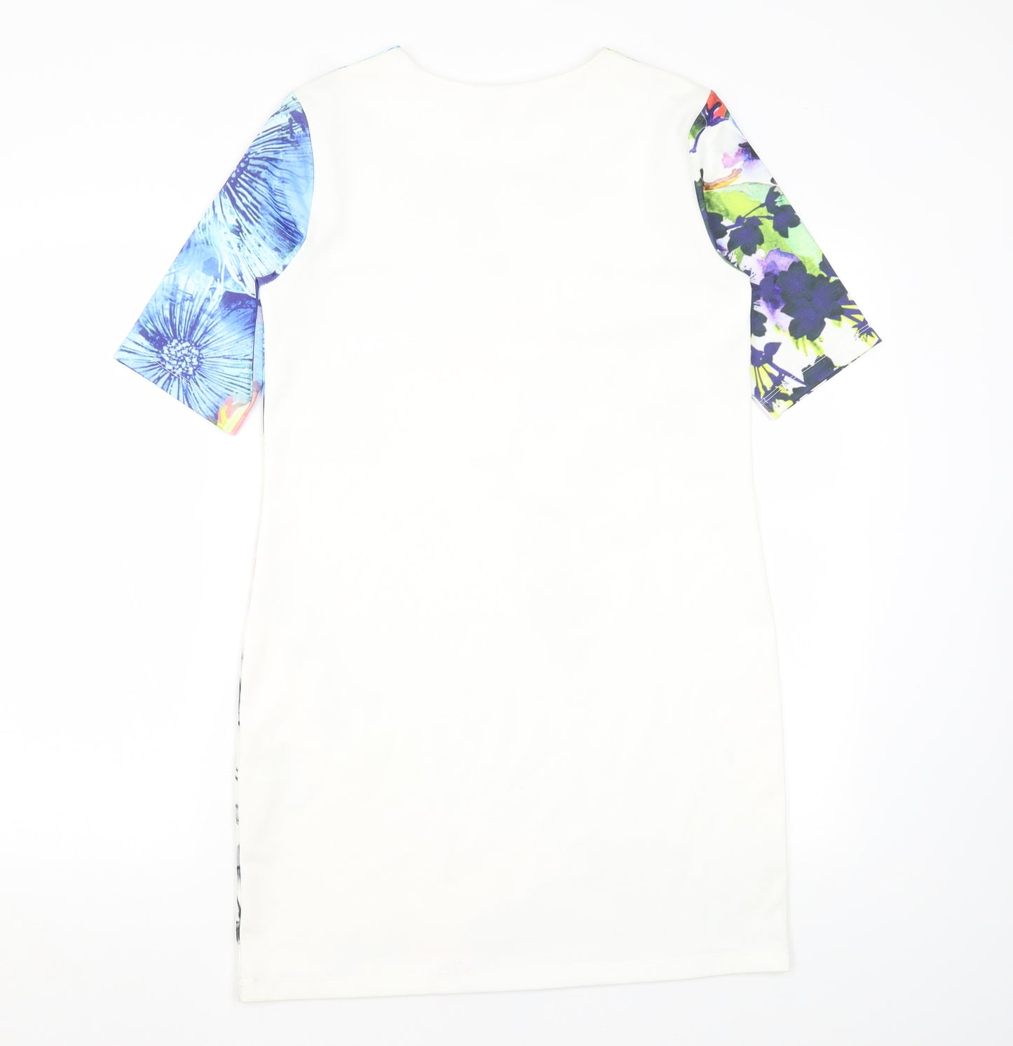 ASOS Womens White Floral  T-Shirt Dress  Size 8