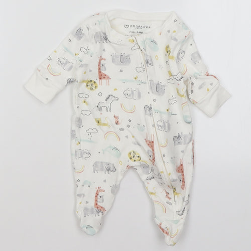 Primark Baby White   Romper One-Piece Size Newborn  - Animals