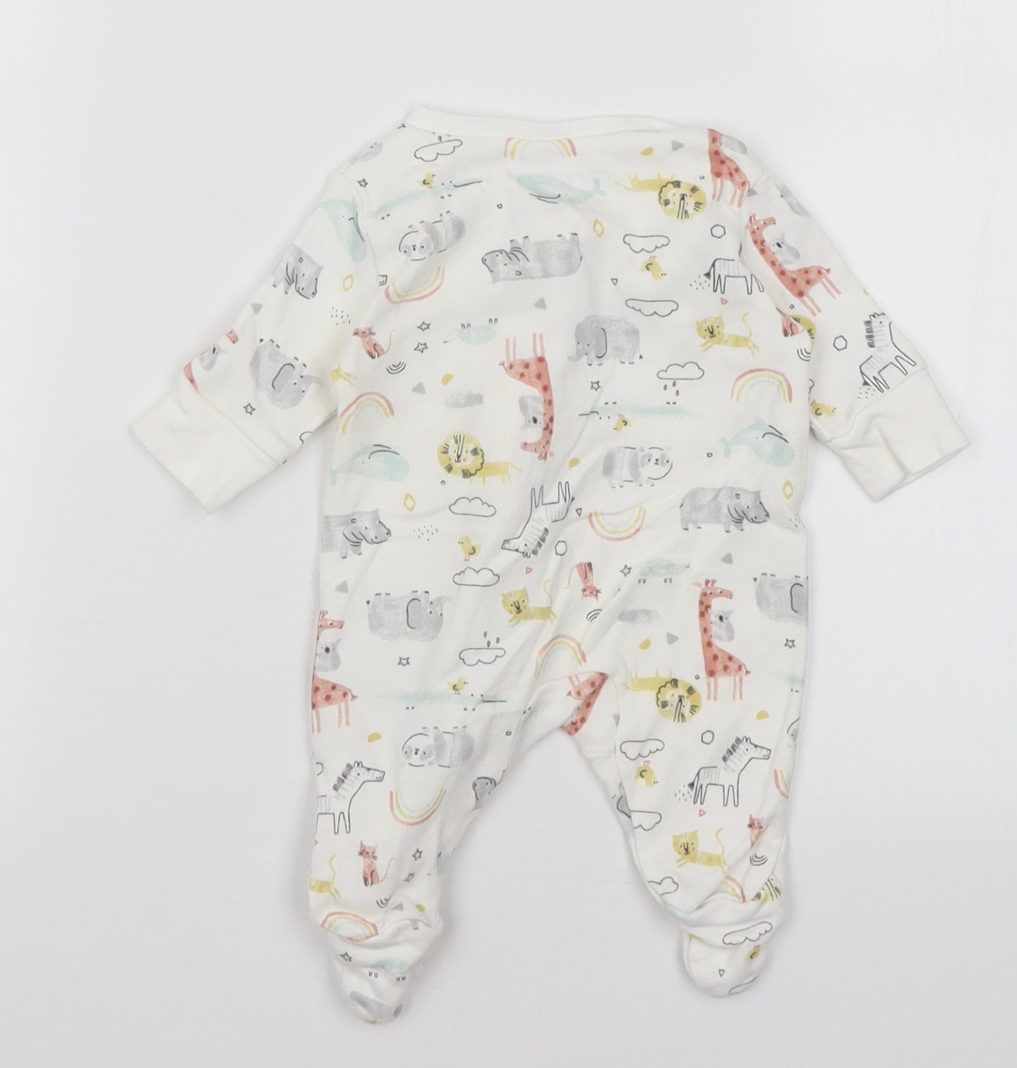 Primark Baby White   Romper One-Piece Size Newborn  - Animals