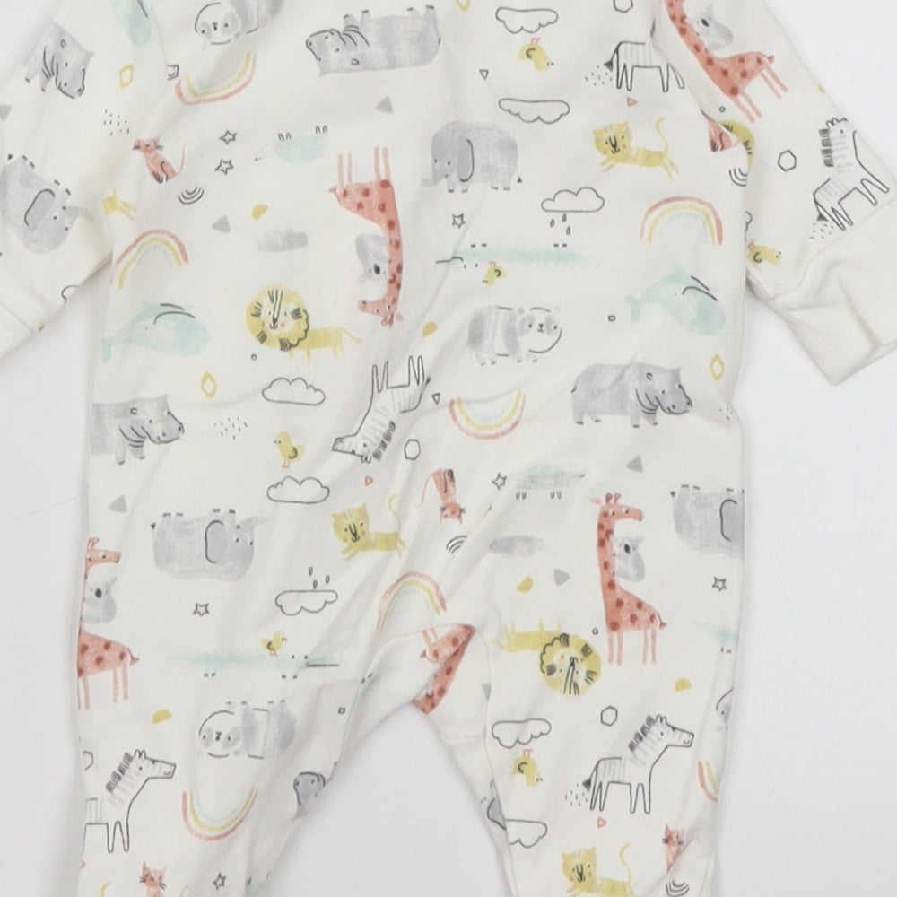 Primark Baby White   Romper One-Piece Size Newborn  - Animals