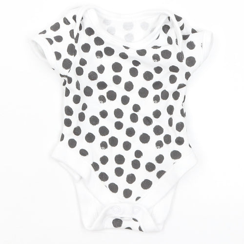 George Baby White Polka Dot  Romper One-Piece Size Newborn