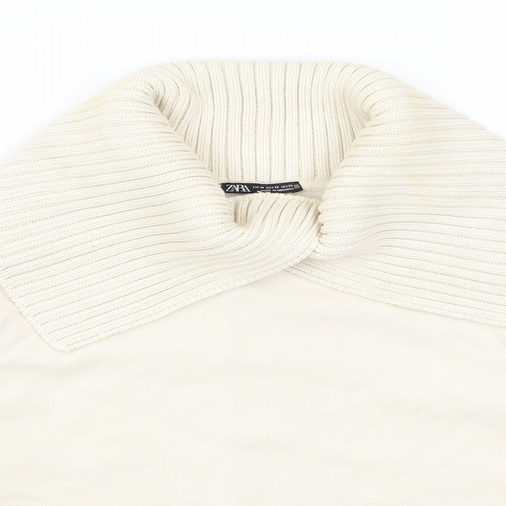 Zara Womens Ivory   Pullover Jumper Size M