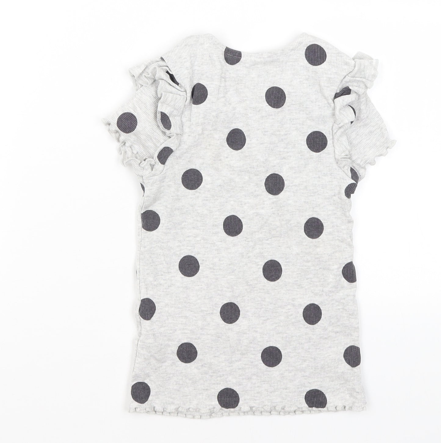George Girls Green Polka Dot  Basic T-Shirt Size 5-6 Years