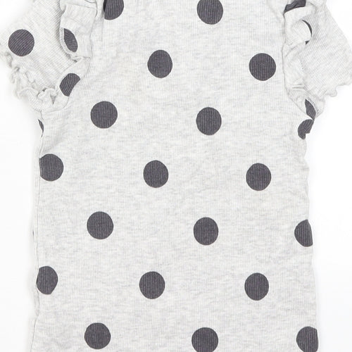 George Girls Green Polka Dot  Basic T-Shirt Size 5-6 Years