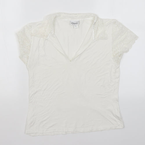 OPUS Womens White   Basic T-Shirt Size S