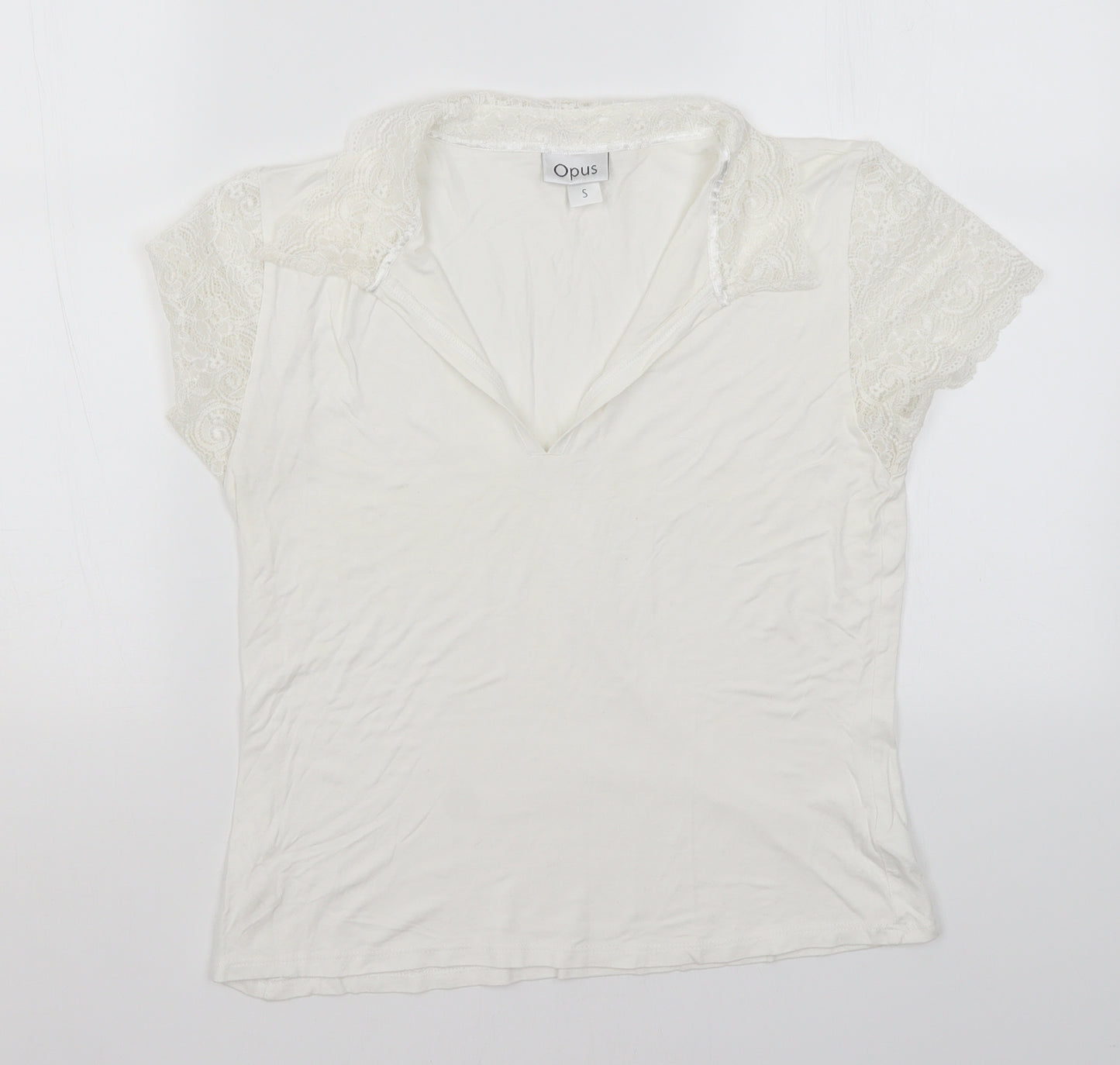 OPUS Womens White   Basic T-Shirt Size S