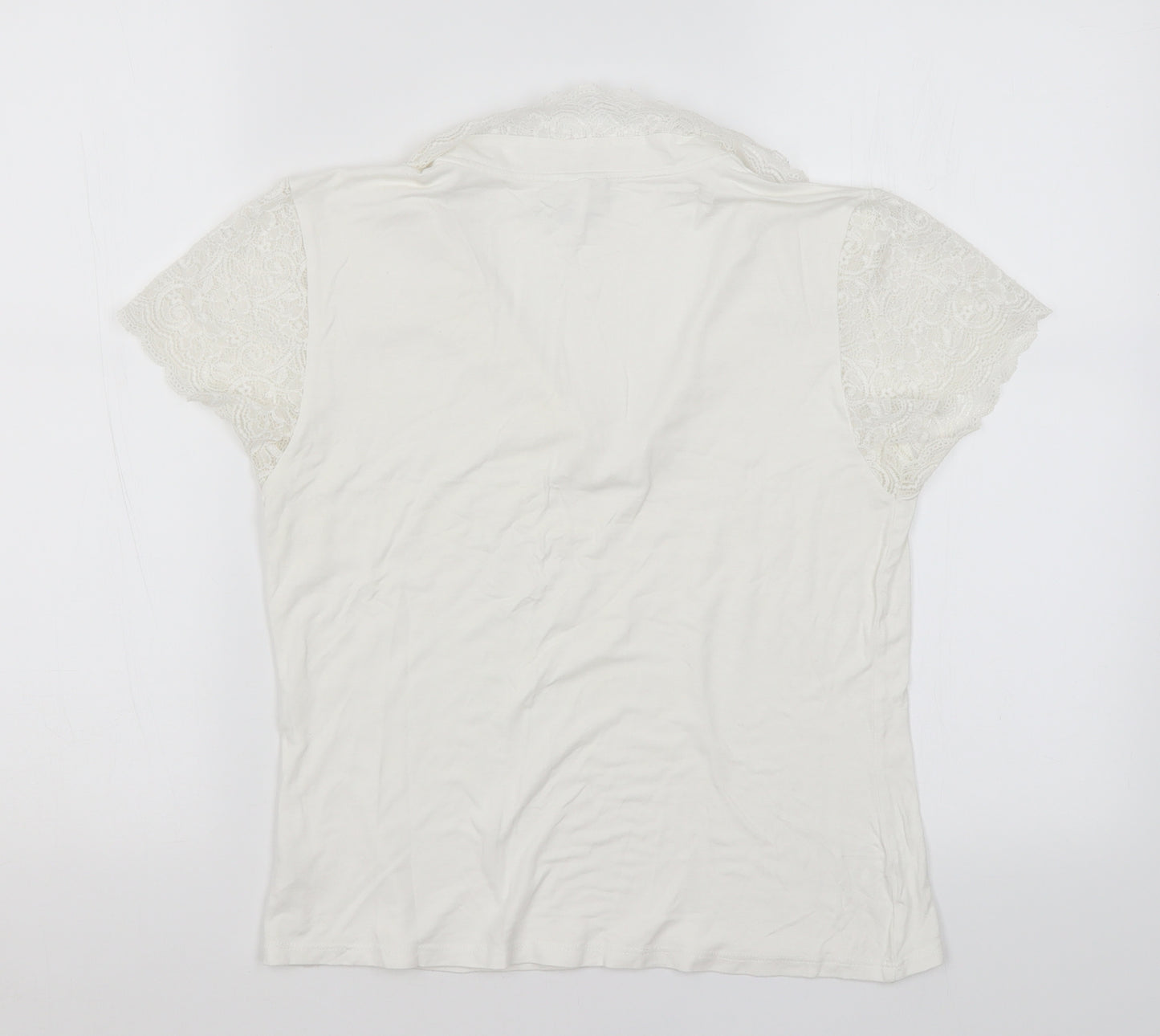 OPUS Womens White   Basic T-Shirt Size S