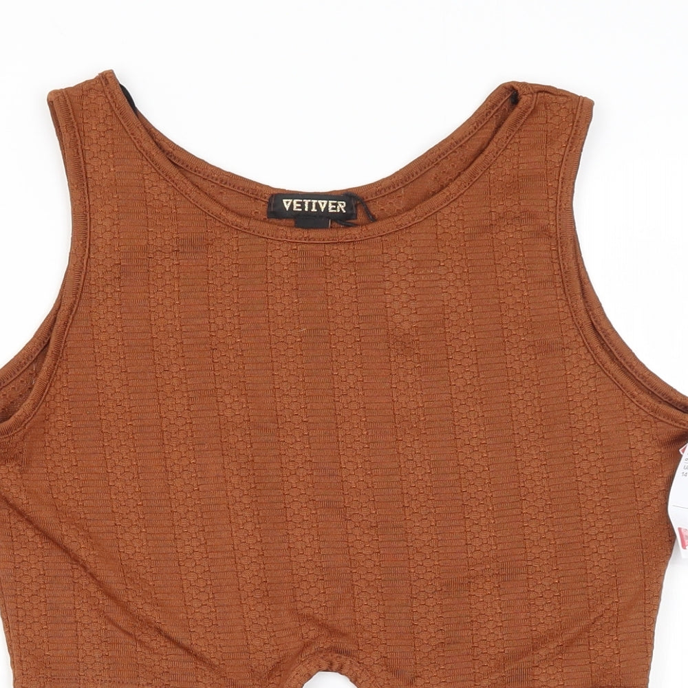 Vetiver Womens Brown   Cropped Tank Size 14