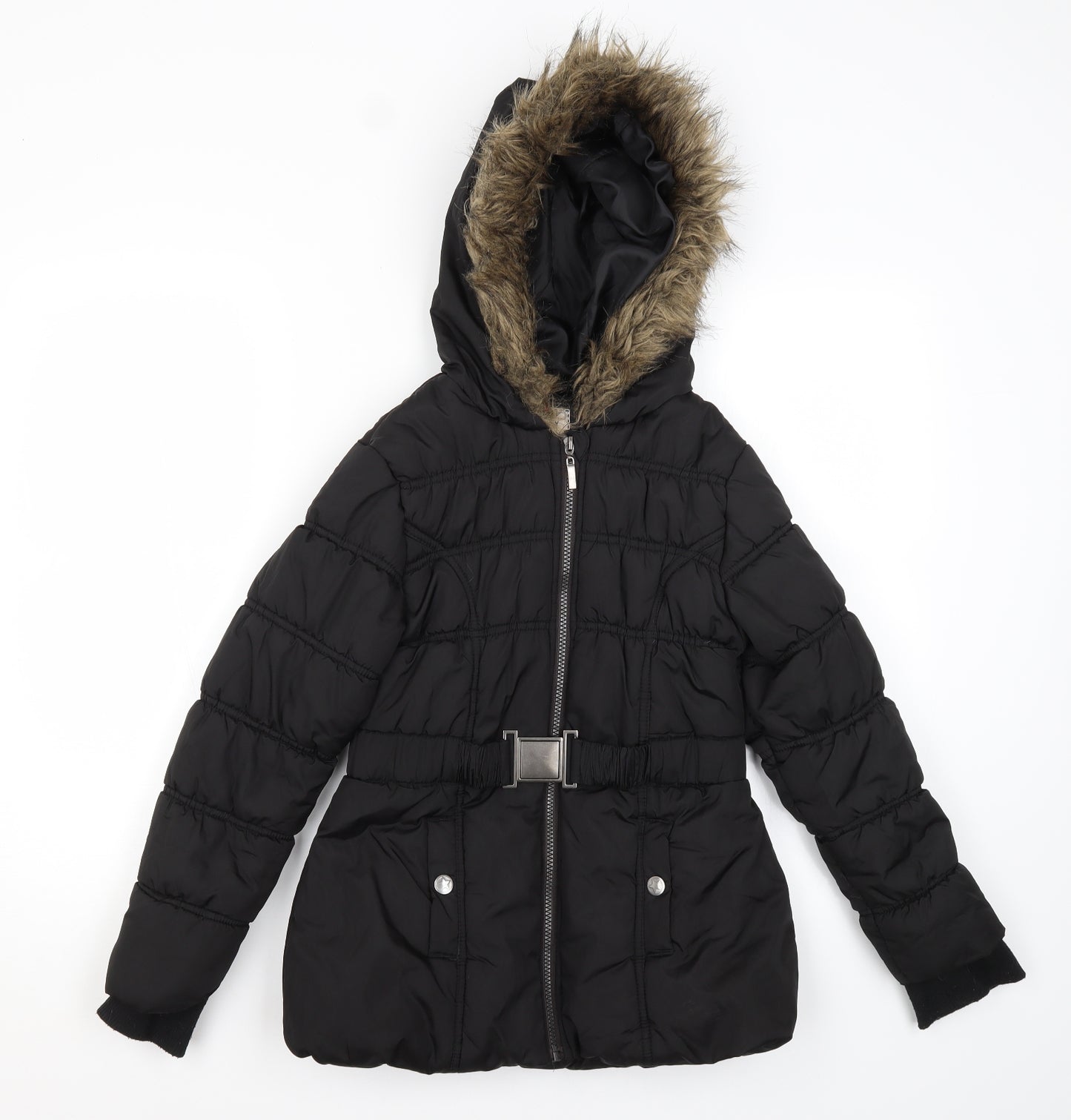Tammy Girls Black   Parka Coat Size 9-10 Years
