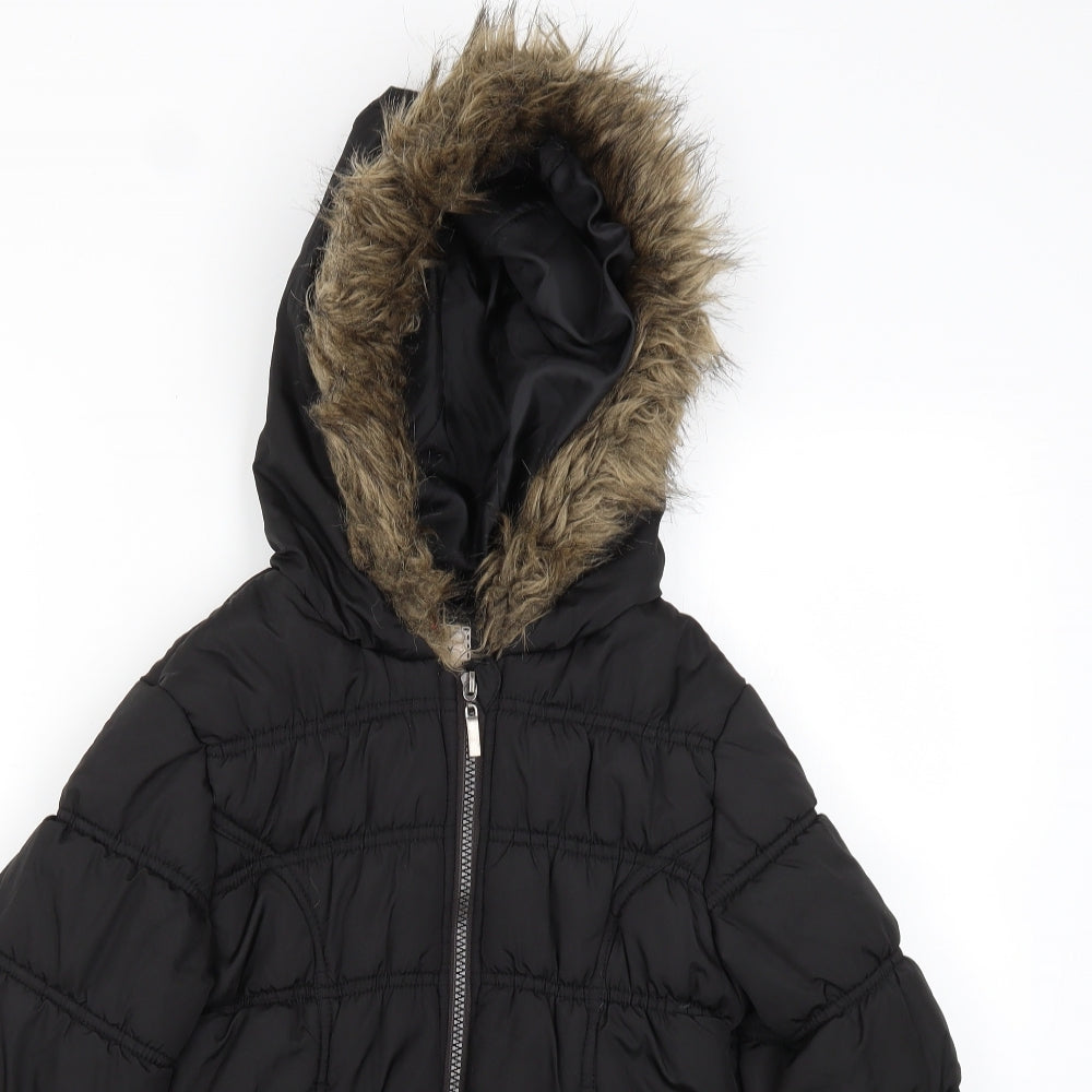 Tammy Girls Black   Parka Coat Size 9-10 Years