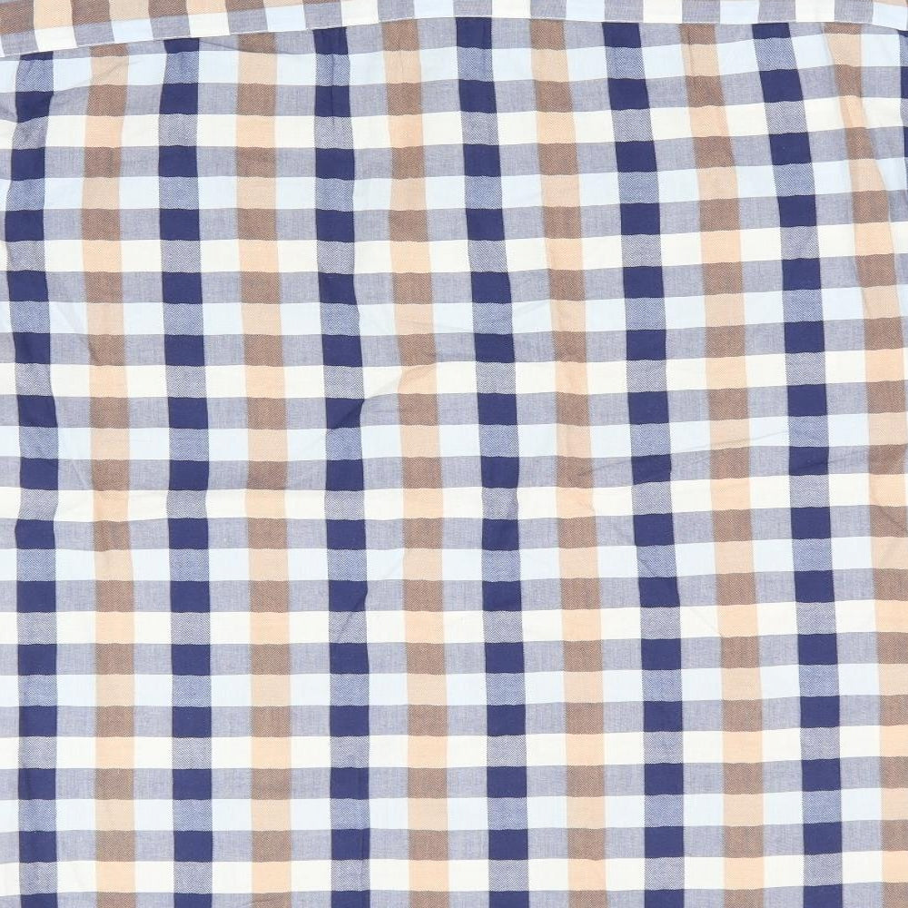 Blue Harbour Mens Blue Check   Button-Up Size XL  - Buttoned Collar Blue Beige White