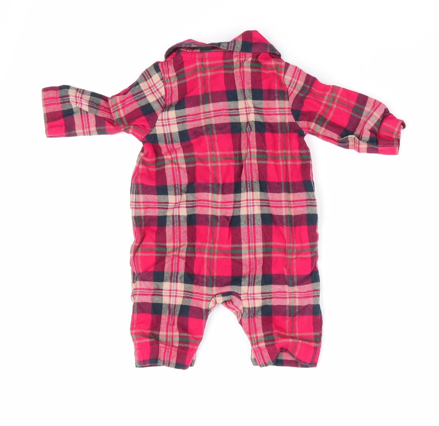 NEXT Boys Red Check   One Piece Size Newborn  - Red Beige Green Blue checks
