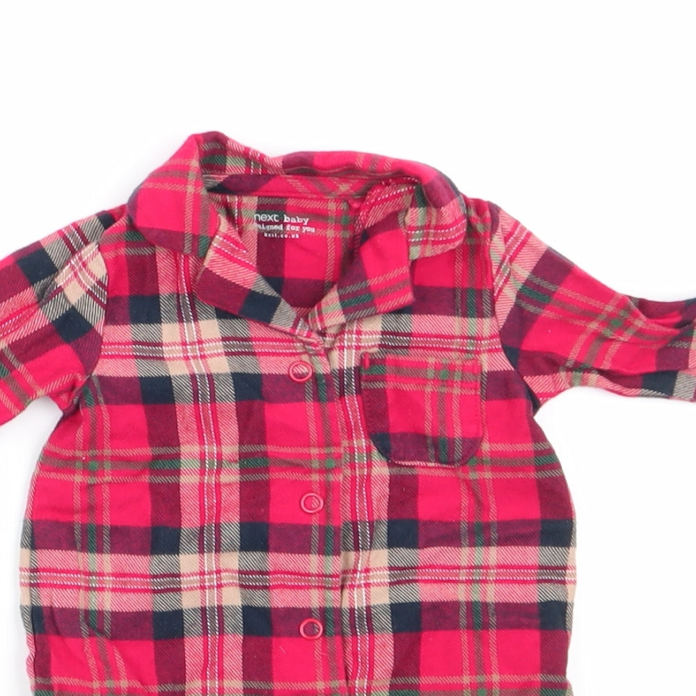 NEXT Boys Red Check   One Piece Size Newborn  - Red Beige Green Blue checks
